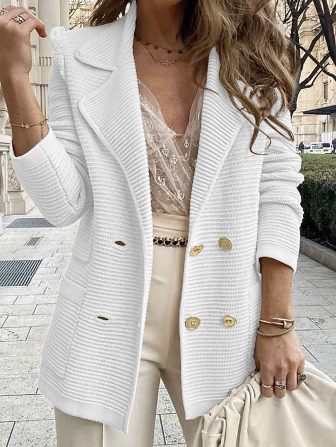 Women's Corduroy Blazer Lapel Button Front