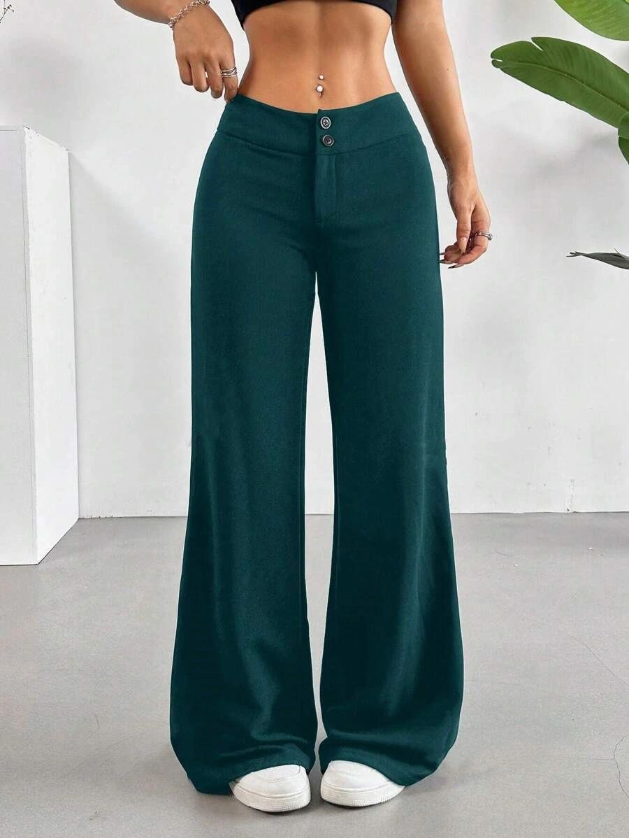 Black High Waist Wide Leg Palazzo Pants for Women
