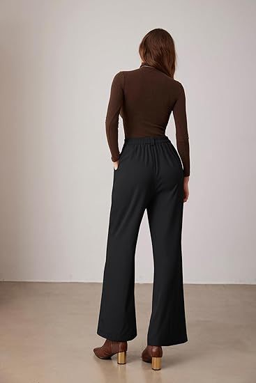 Women's High-Waist Wide-Leg Suit Pants – Elegant Business Trousers