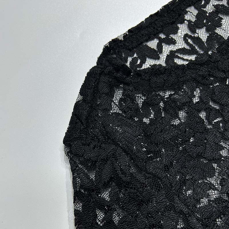 Sexy Sheer Lace Long Sleeve Bodycon Maxi Dress