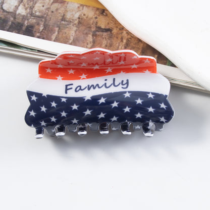 4th of July American Flag Hair Claw Clip USA