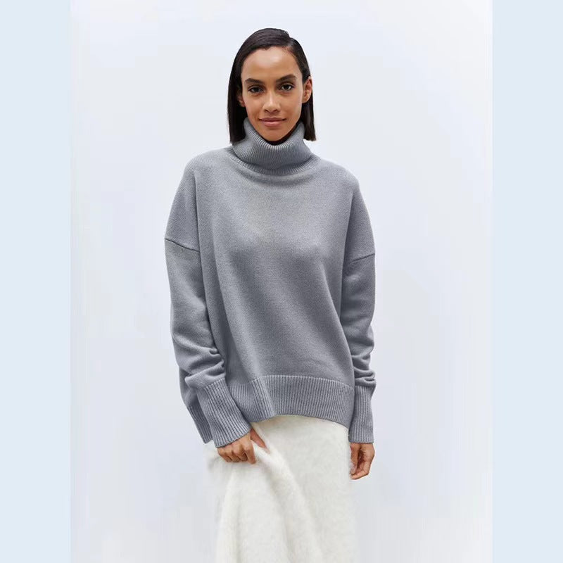 Women's Chunky Turtleneck Sweater Cozy Knit Pullover