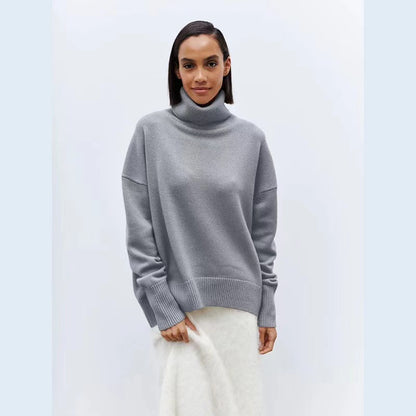 Women's Chunky Turtleneck Sweater Cozy Knit Pullover