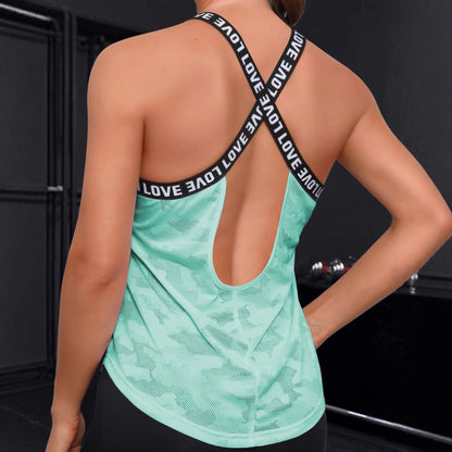 Breathable Pilates Mesh Racerback Workout Tank