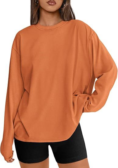 Women's Oversized Long Sleeve Crew Neck Boyfriend Tee