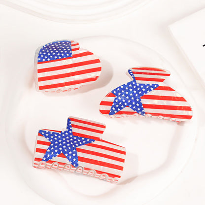 4th of July American Flag Hair Claw Clip