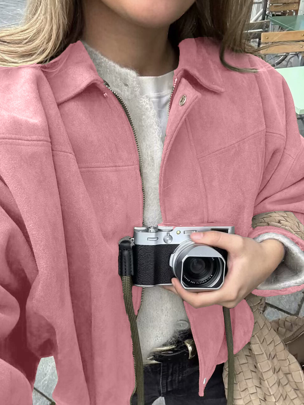Women's Casual Batwing Zip Up Jacket