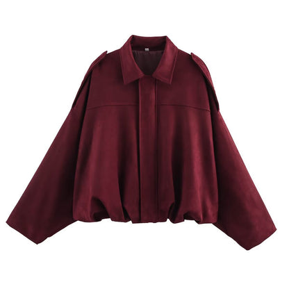 Women's Cinched Waist Shoulder Tab Bomber Jacket Pants Set