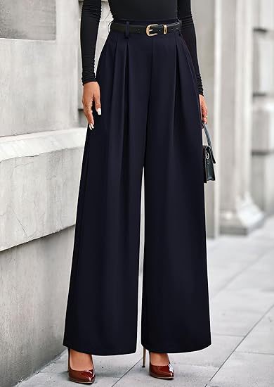 High Waist Wide Leg Dress Pants Business Casual Trousers