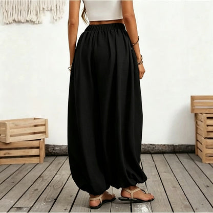 High Waist Balloon Beach Pants with Pockets