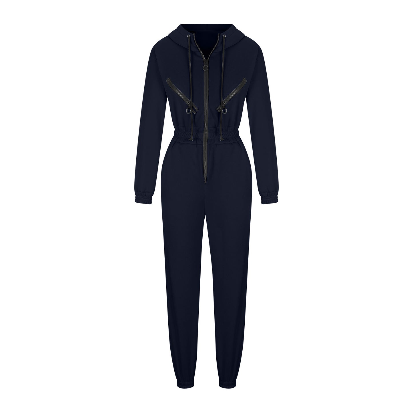 Women's Oversized Zip-Up Hooded Fleece Jumpsuit