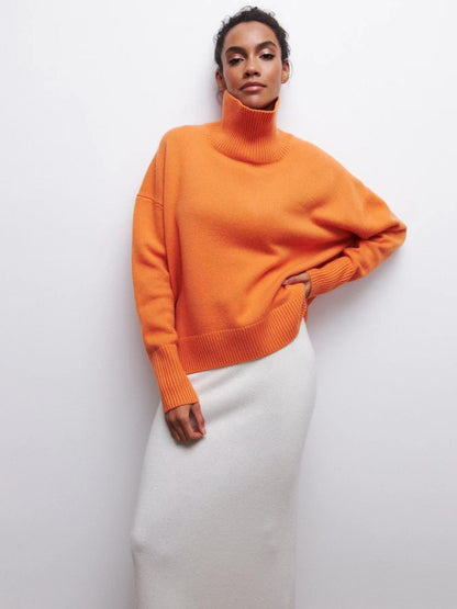Women's Oversized Mock Neck Sweater Casual Fall Winter