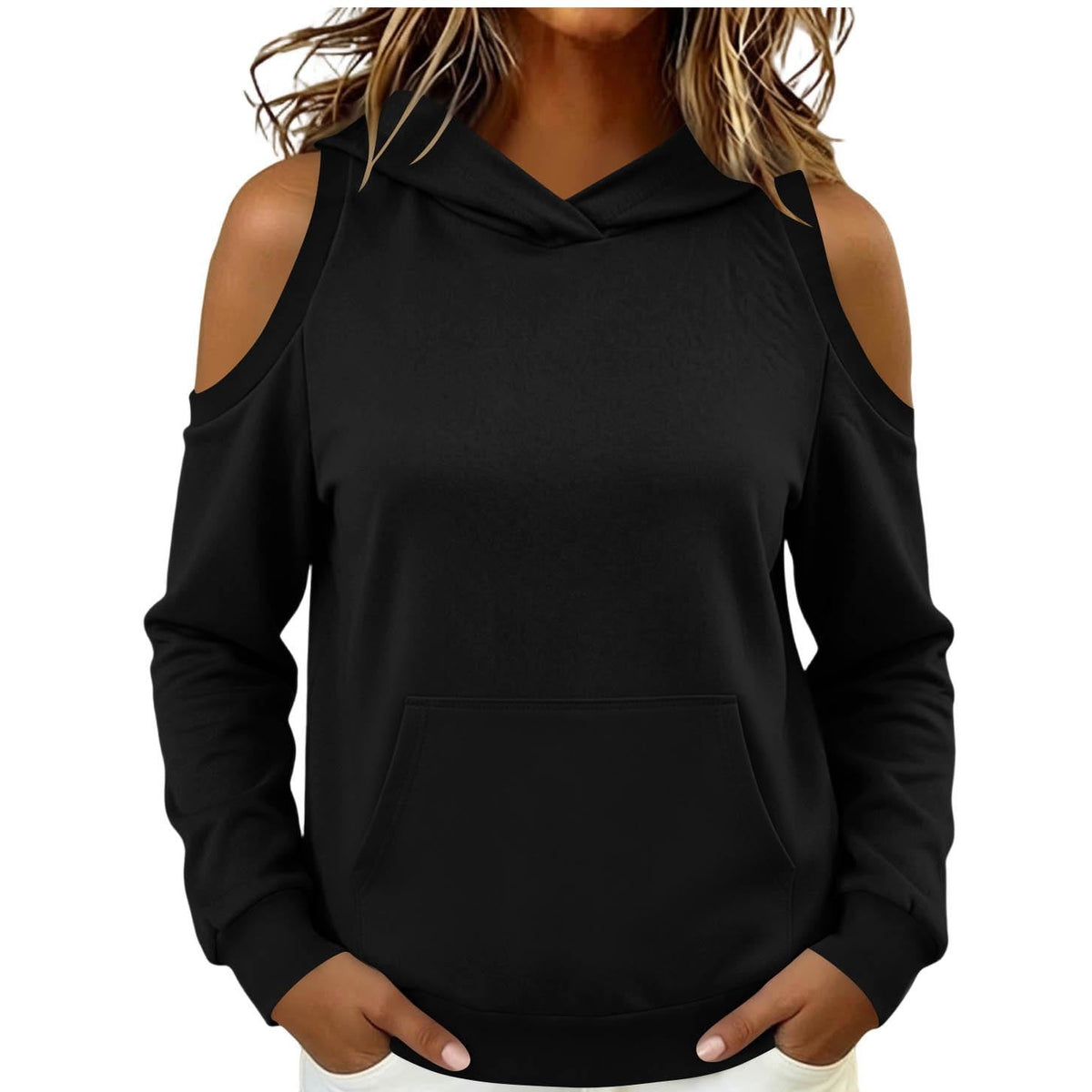Women's Oversized Cold Shoulder Hoodie Streetwear