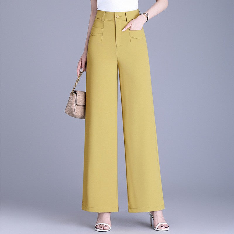 Women's High Waist Wide Leg Dress Pants Stretch Pockets