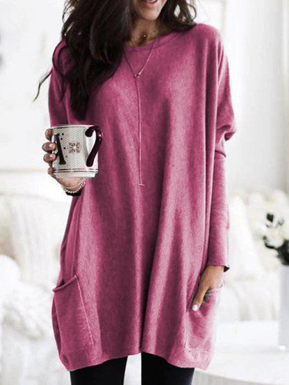 Women's Oversized Long Sleeve Pocket Tunic S-5XL