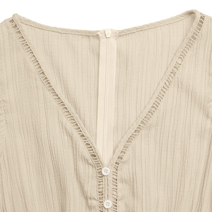 Sleeveless Wide Leg Jumpsuit Textured Summer Outfit