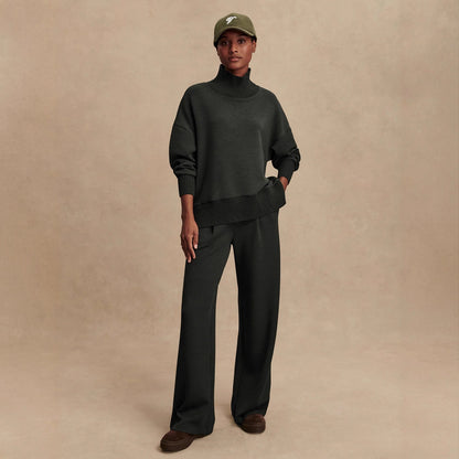 Women's Oversized Batwing Turtleneck Wide Leg Pants Set