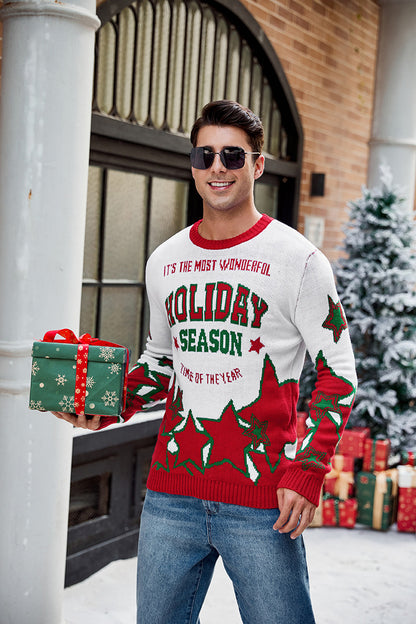 Men's Alpaca Knit Sweater Christmas Casual Pullover