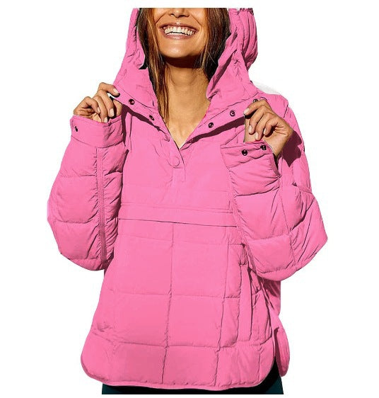 Women's Hooded Quilted Pullover Puffer Winter Jacket