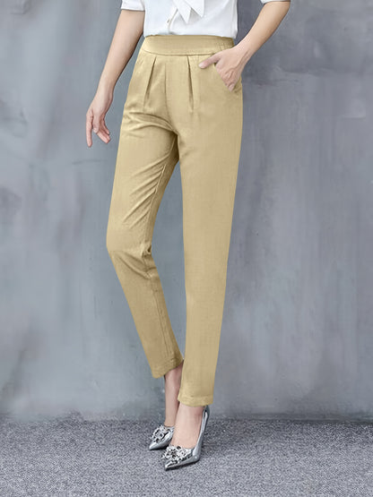 Women's Slim Fit Ankle Length Dress Pants with Pockets