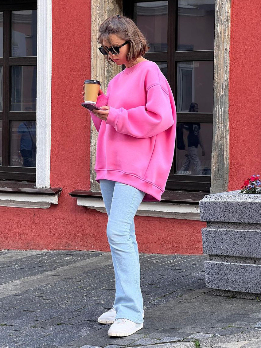 Women's Oversized Fleece Crewneck Sweatshirt