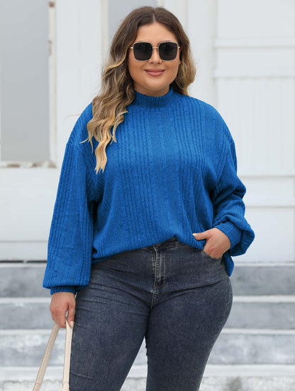 Women's Semi-turtleneck Top Flocked Ribbed Bottoming Shirt