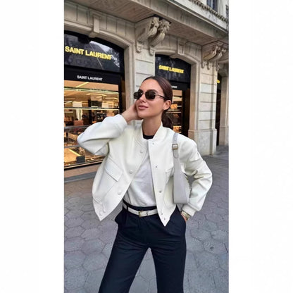 Women's Utility Jacket Stand Collar Pockets Streetwear