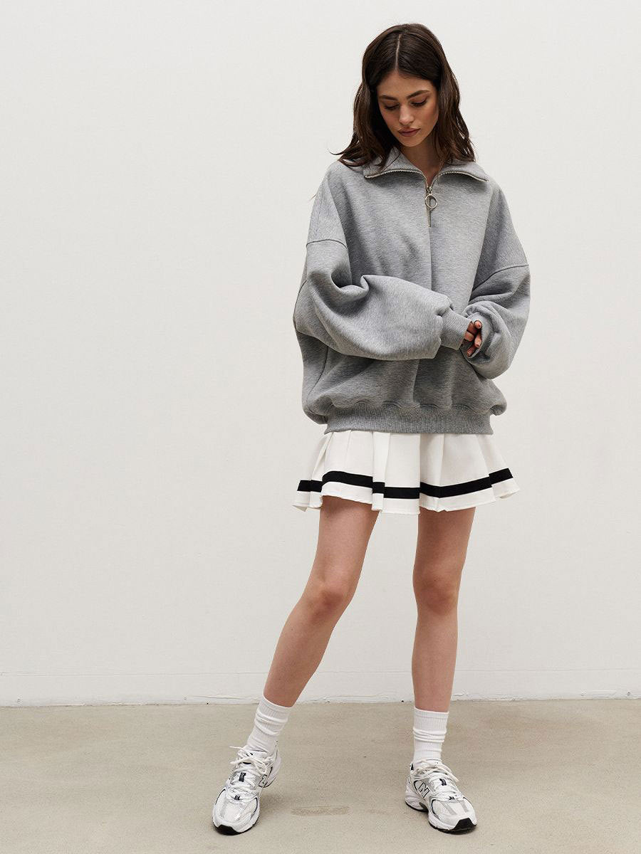 Oversized Quarter Zip Sweatshirt Women Casual Loose Fit