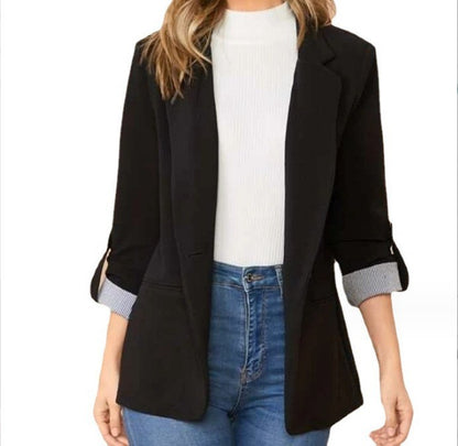 Tailored Blazer Jacket Long Sleeve Open Front Suit Coat