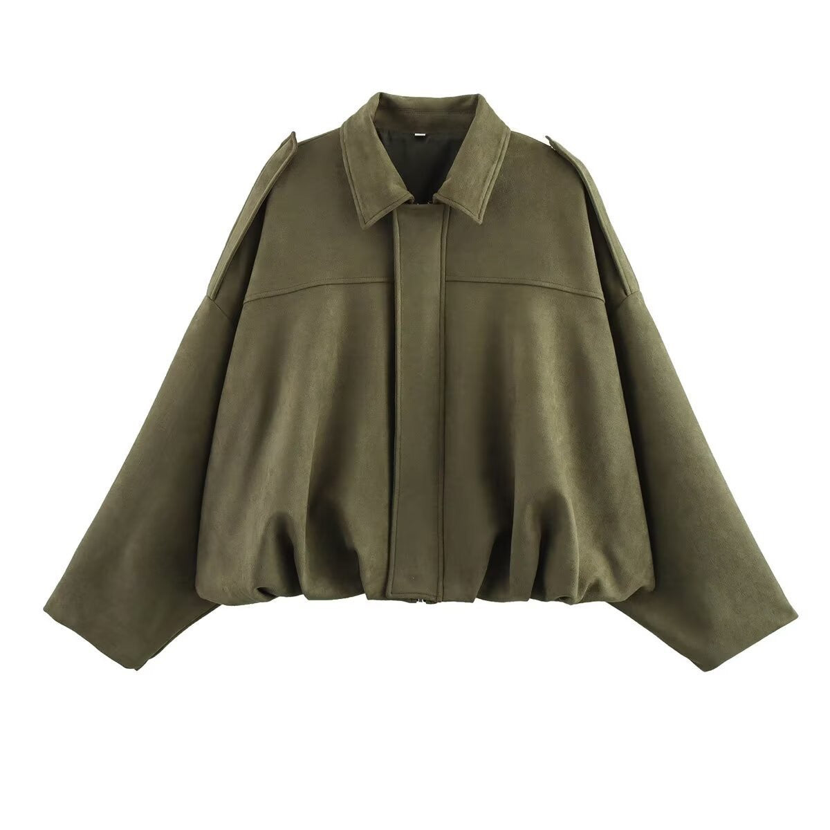 Women's Cinched Waist Shoulder Tab Bomber Jacket Pants Set