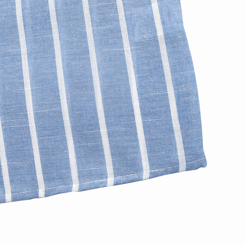Blue Striped Button Down Shirt Oversized Resort Beach Blouse