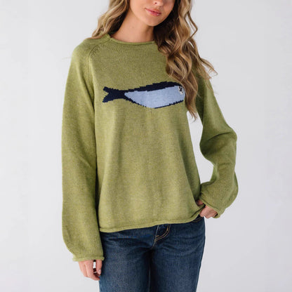 Vintage Whale Oversized Crewneck Knit Sweater