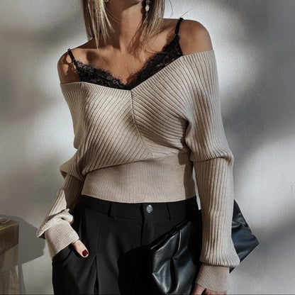 Women's Ribbed Bardot Crop Top Long Sleeve Fitted