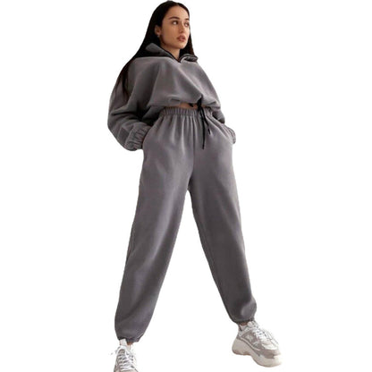 Women's Fleece Half Zip Sweatsuit Lounge Set