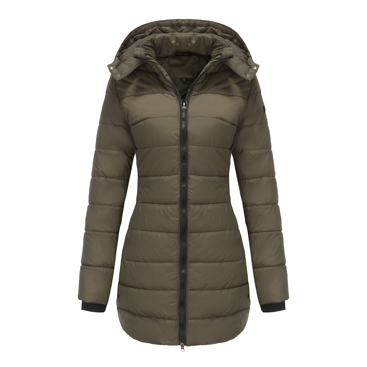 Women's Long Puffer Coat Removable Hood Winter Jacket