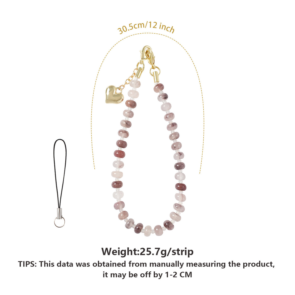 Handmade Natural Stone Beaded Phone Chain Strap