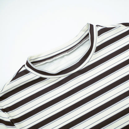 Women's Striped 2 Piece Crop Top Pants Lounge Set