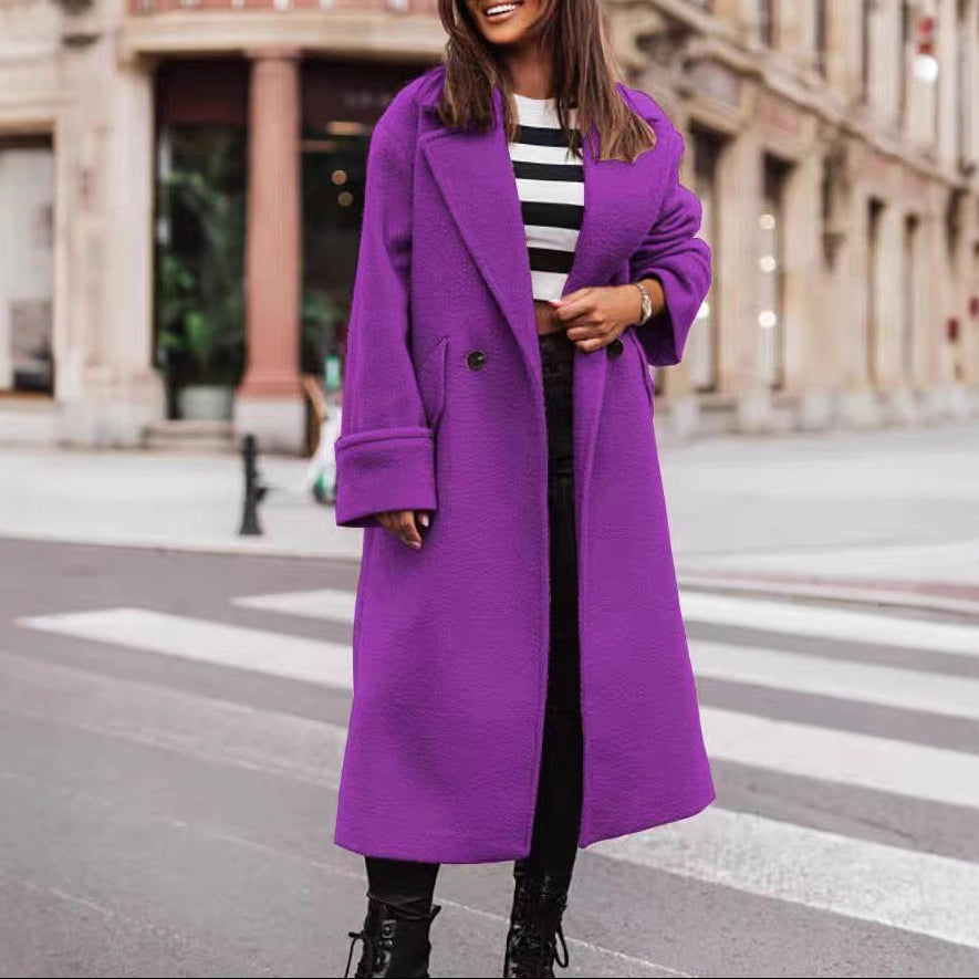 Women's Oversized Double Breasted Long Winter Coat