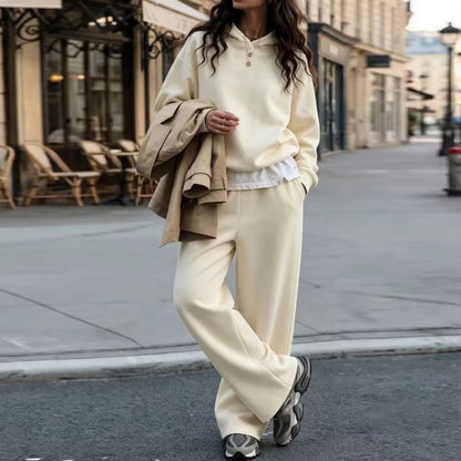 Women's Oversized Fleece Crewneck Sweatshirt Sweatpants Set