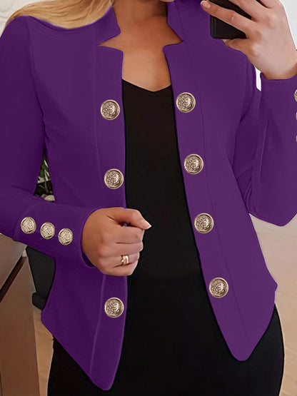 Women's Blazer Button Cuff Long Sleeve Jacket