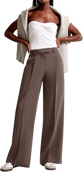 Women's High-Waisted Wide-Leg Pants – Elegant Business Trousers