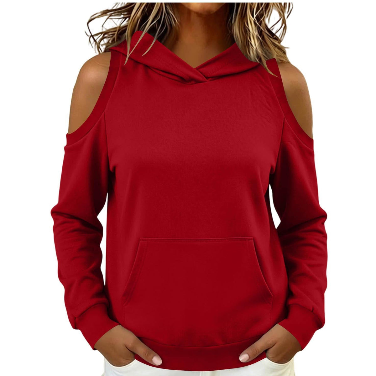 Women's Oversized Cold Shoulder Hoodie Streetwear