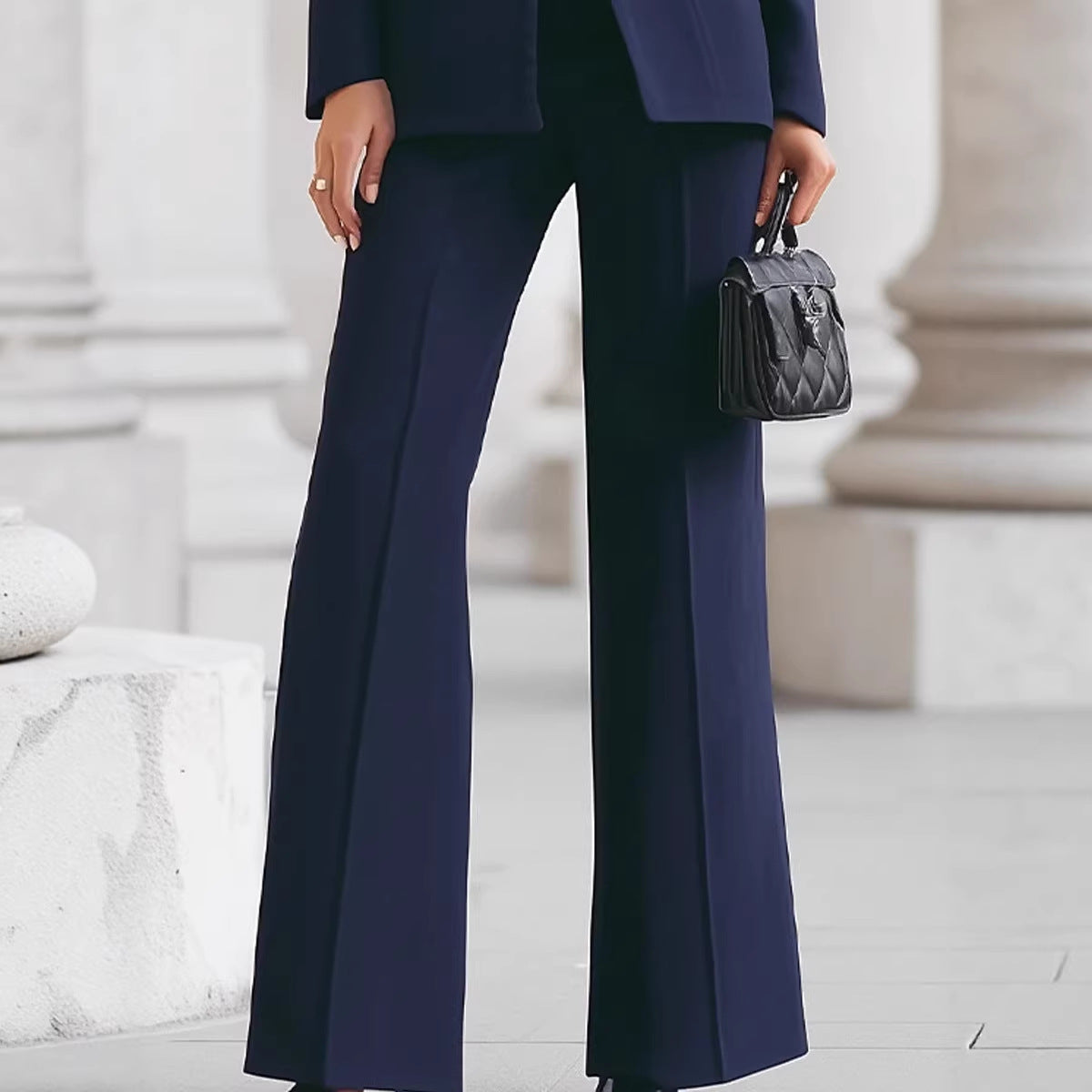 Women's 2 Piece Blazer Wide Leg Pants Suit Set