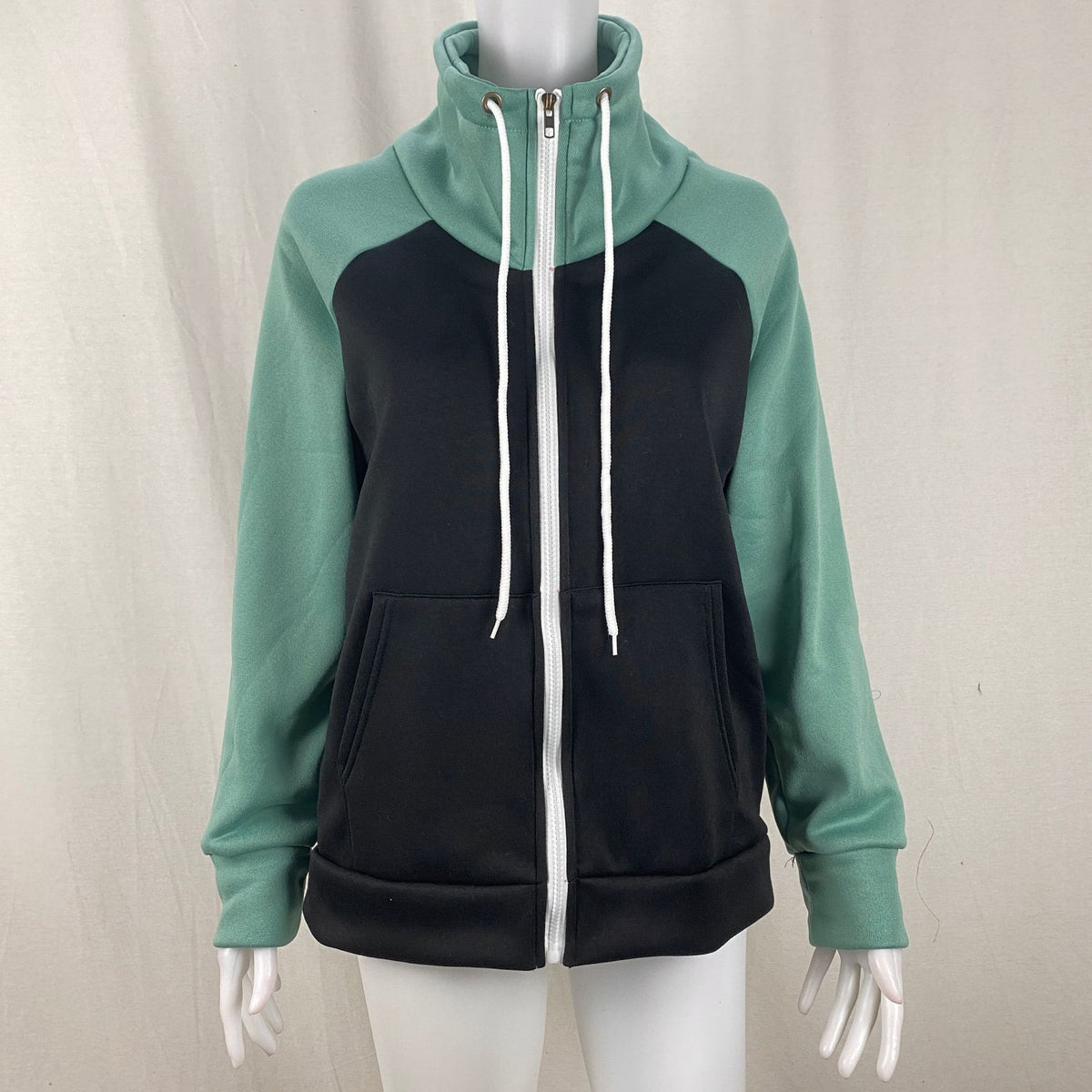 Women's Colorblock Fleece Zip Hoodie Oversized Plus Size