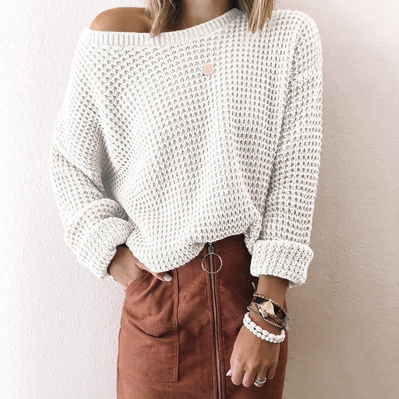Women's Oversized Chunky Knit Off Shoulder Sweater