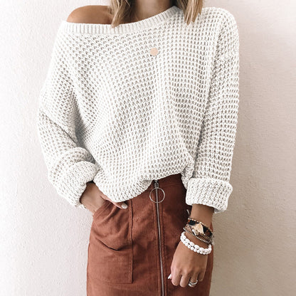 Women's Oversized Chunky Knit Off Shoulder Sweater