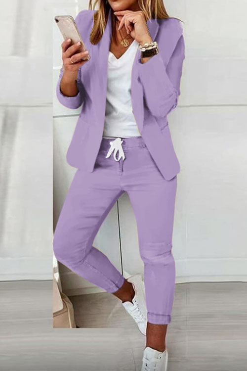 Women's Blazer Pants Set Casual Two Piece Suit Outfit