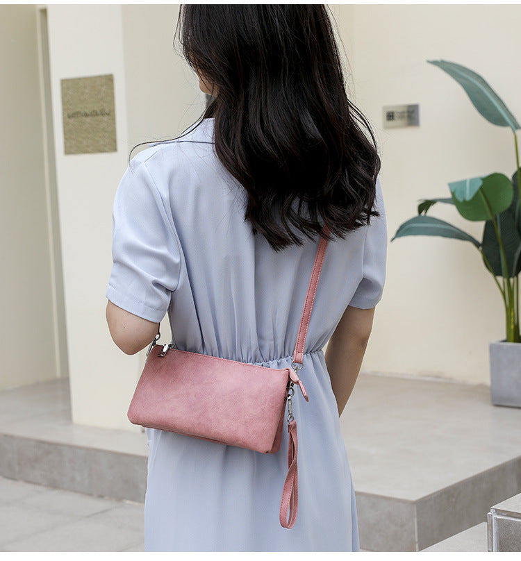 Envelope Style Crossbody Wallet Clutch with Zipper Closure