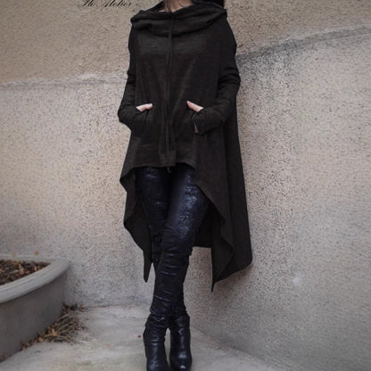 Women's Oversized Longline Hoodie Asymmetric Hem