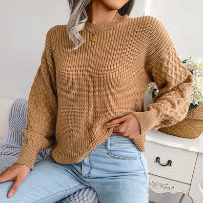 2025 Fall/Winter Casual Lantern Sleeve Knit Sweater